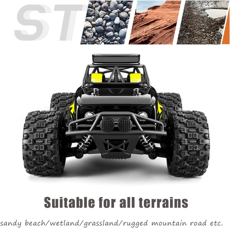 dexinco Ferngesteuertes Auto, 4WD Spielzeug Geländewagen All Terrains Offroad Elektro Fahrzeug 1/18