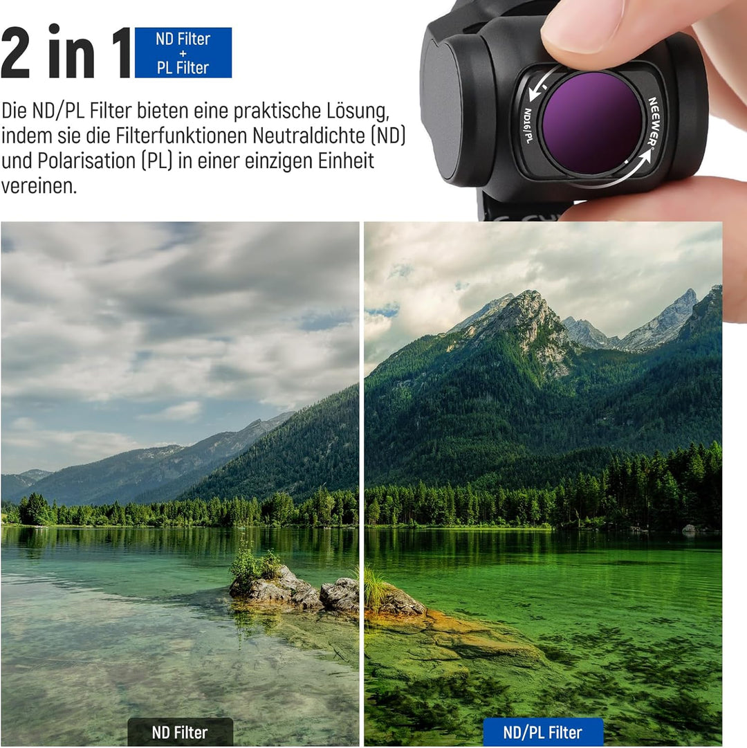 NEEWER Magnetisches ND/CPL Filterset kompatibel mit DJI OSMO Pocket 3, 6er Pack UV CPL ND16/PL ND32/