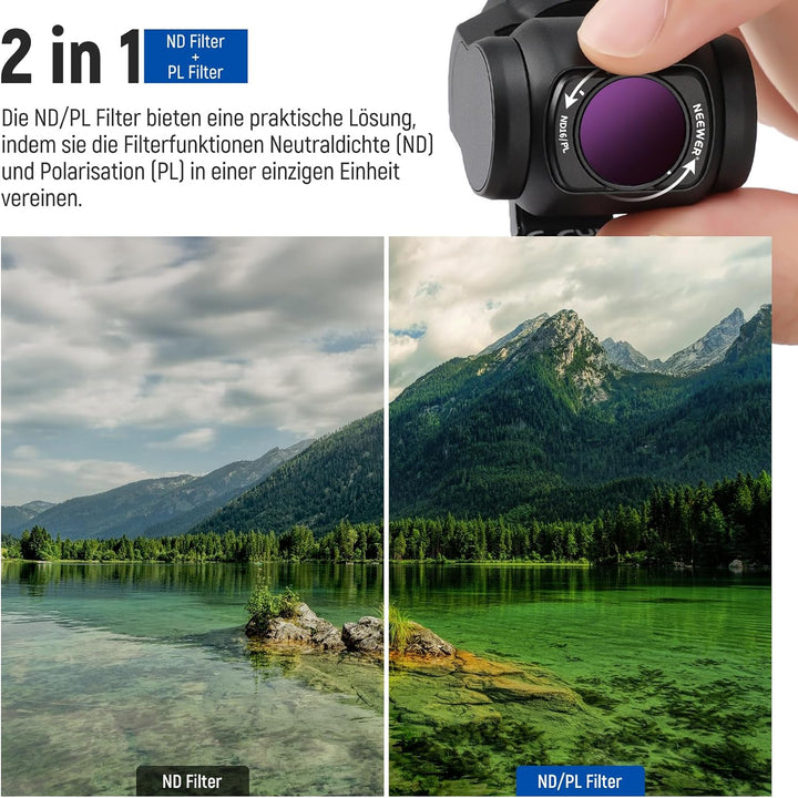 NEEWER Magnetisches ND/CPL Filterset kompatibel mit DJI OSMO Pocket 3, 6er Pack UV CPL ND16/PL ND32/