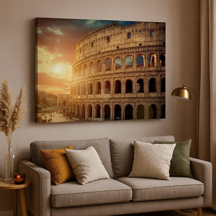 Bilder auf Leinwand Coloseum Roma Architektur Italien Leinwandbild 70x50cm Wandbilder Dekoration Woh