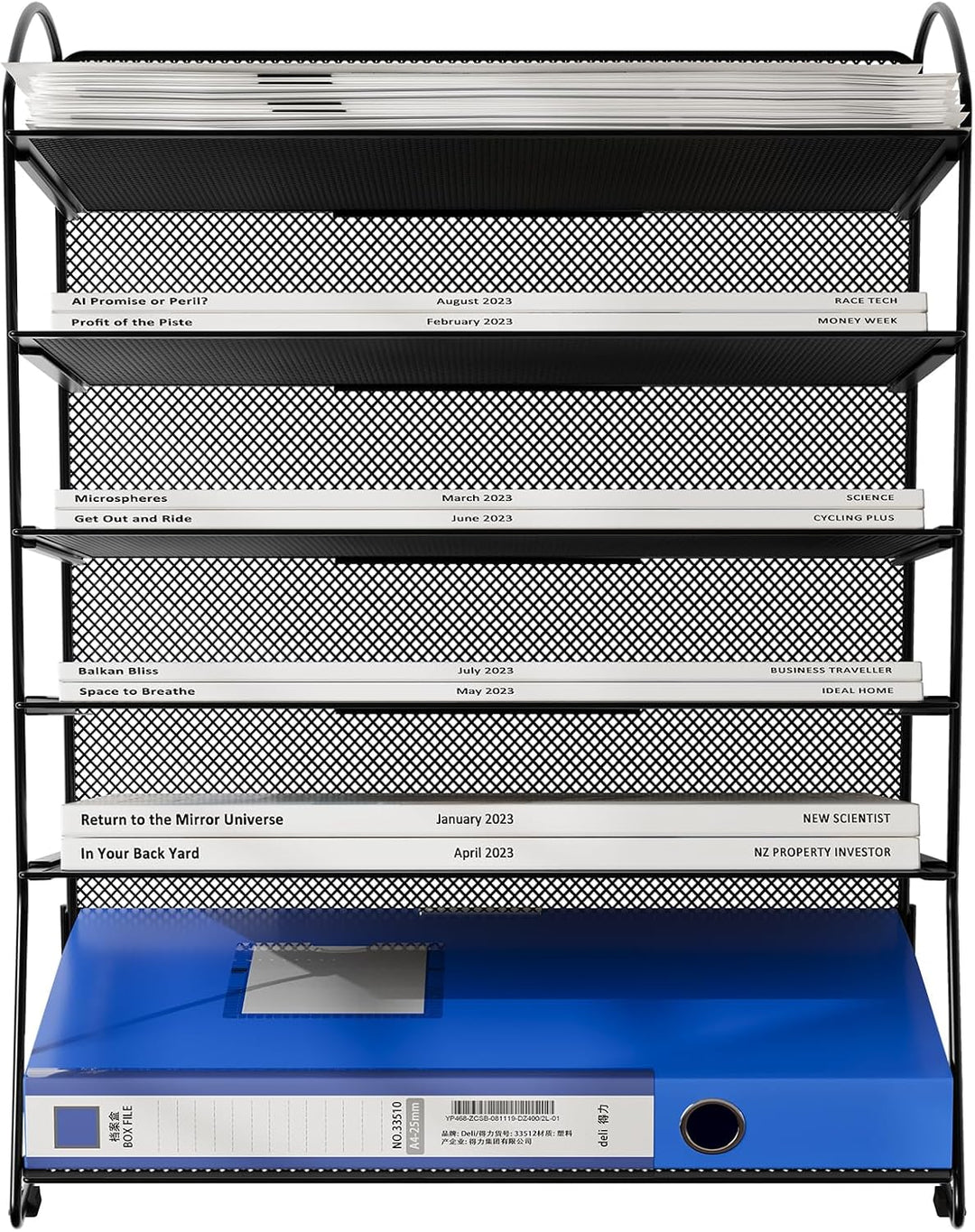 EasyPAG 6 Fächer A4 Metall Büro Schreibtisch Organizer Dokumentenhalter Aktenablage Zeitschriftenhal