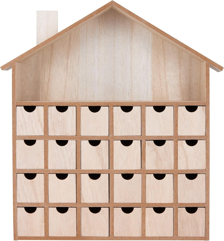 BRUBAKER Adventskalender zum Befüllen mit 24 Schubladen - Wiederverwendbarer DIY Weihnachtskalender