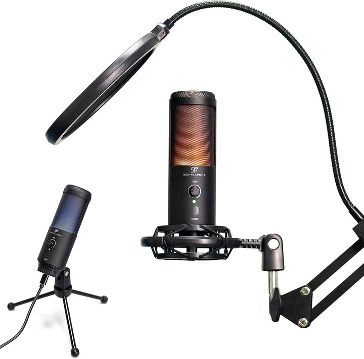 Mikrofon Vibe7-RGB (7-teilig), RGB-Beleuchtung, USB-C Plug & Play, AUX, Touch-Bedienung, Kondensator