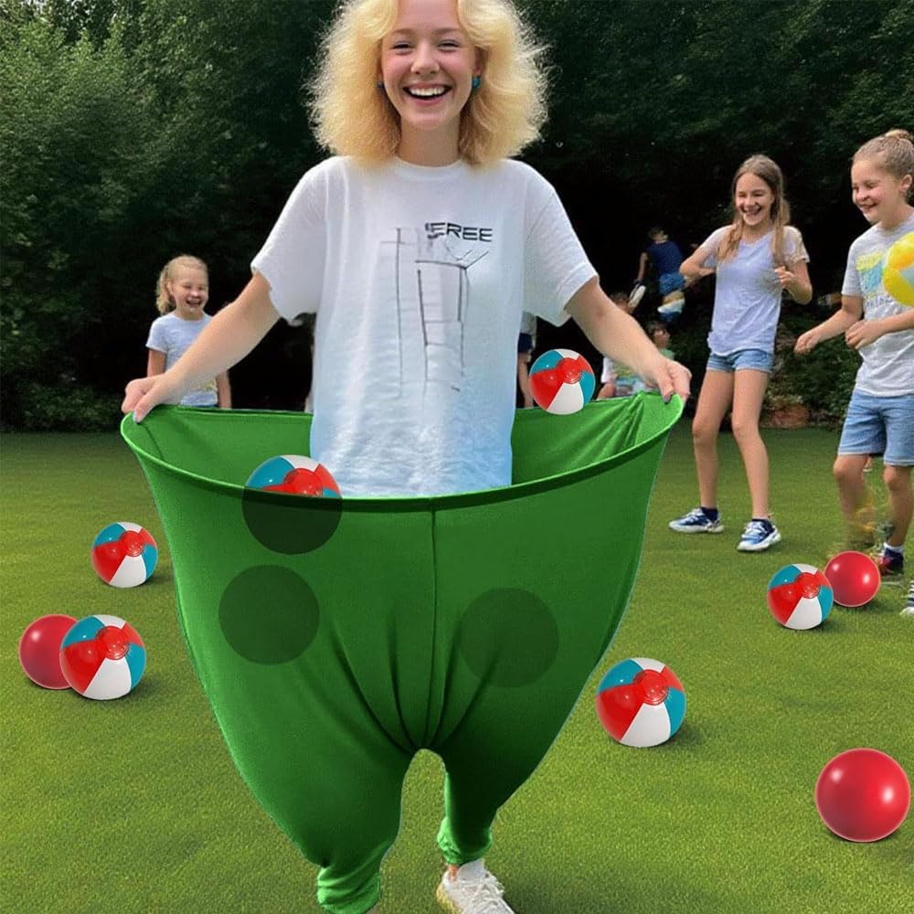 2 Stück Granny Pants Yard Game, Granny Pants Wurfspiel mit 12 Bällen und 1 Ballonpumpe, Granny Pants