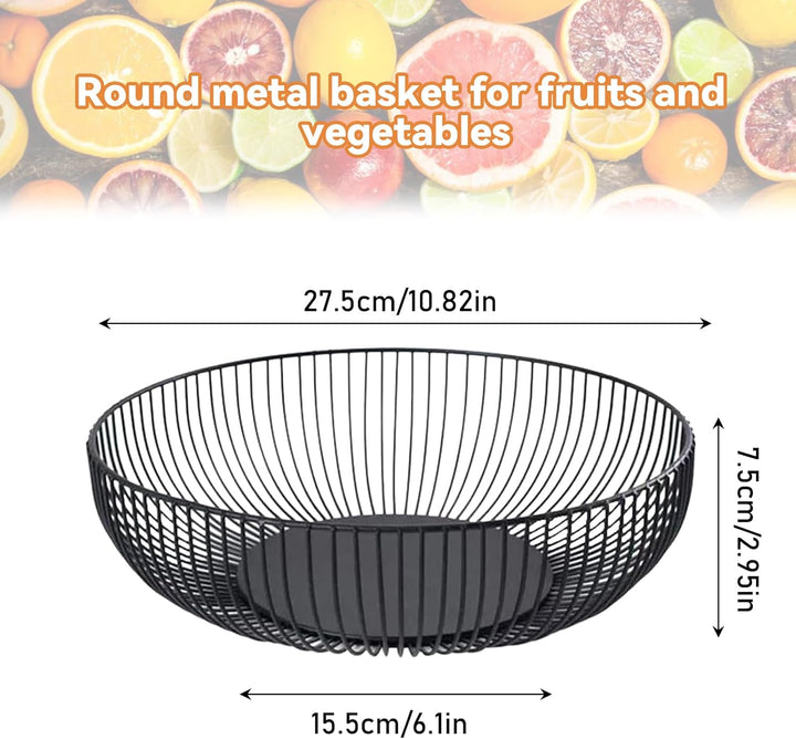 2 Stück Obstschale Metall 27.5x9 cm Obstkorb Schwarz Matt Obstschale Design Durchbrochener Dekorativ