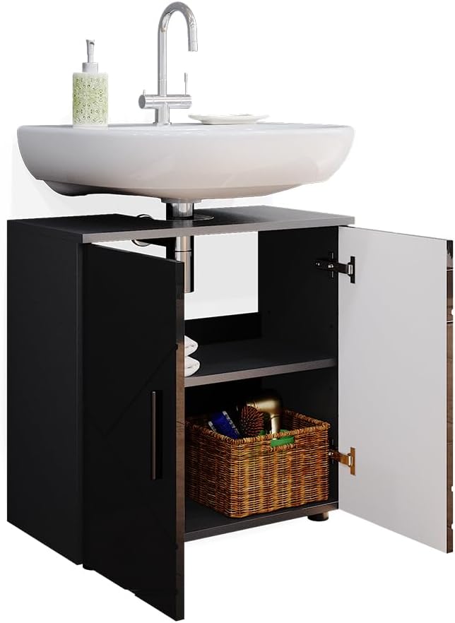Vicco Waschbeckenunterschrank Anthrazit Hochglanz Irma 60x59x30 cm - Unterschrank für das Badezimmer