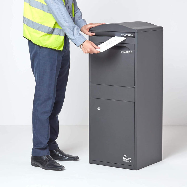 SMART PARCEL BOX Paketbox draussen, Standbriefkasten mit Paketfach, Paketbriefkasten XXL, grosse Pos