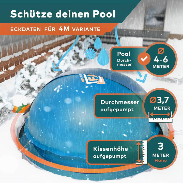 FAIRMO Das ultimative Poolkissen Winter XXL (rund) Luftkissen (4 Meter Durchmesser) für winterfeste