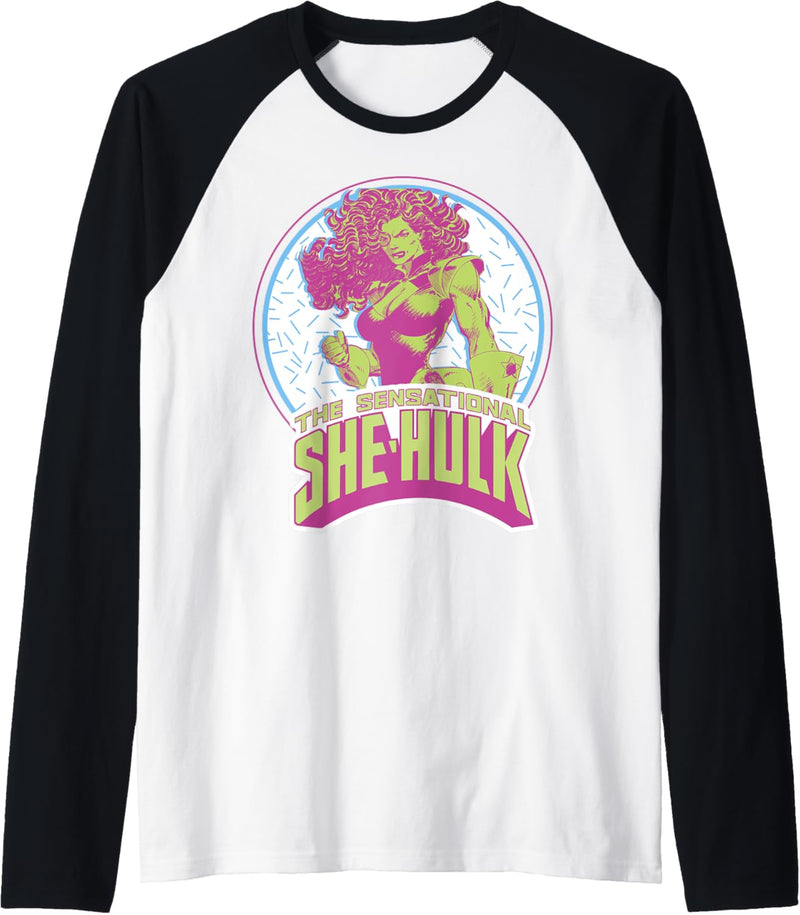 Marvel The Sensational She-Hulk Retro Circle Portrait Raglan