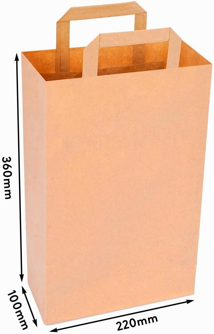 verpacking Papiertragetaschen 22 x 18 x 8 cm Weiss [Grösse und Farbe wählbar] Geschenktüten Einkaufs