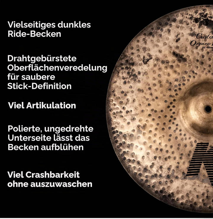 Zildjian K Custom Series - 21" Organic Ride Cymbal 21 Zoll Organic Ride, 21 Zoll Organic Ride
