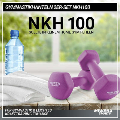 Miweba Sports Neopren Hantelset NKH100 | 𝐏𝐫𝐨𝐟𝐢 Hanteln - 0.5-10.0 Kg - Hexagon Hanteln Set - Kurzhan