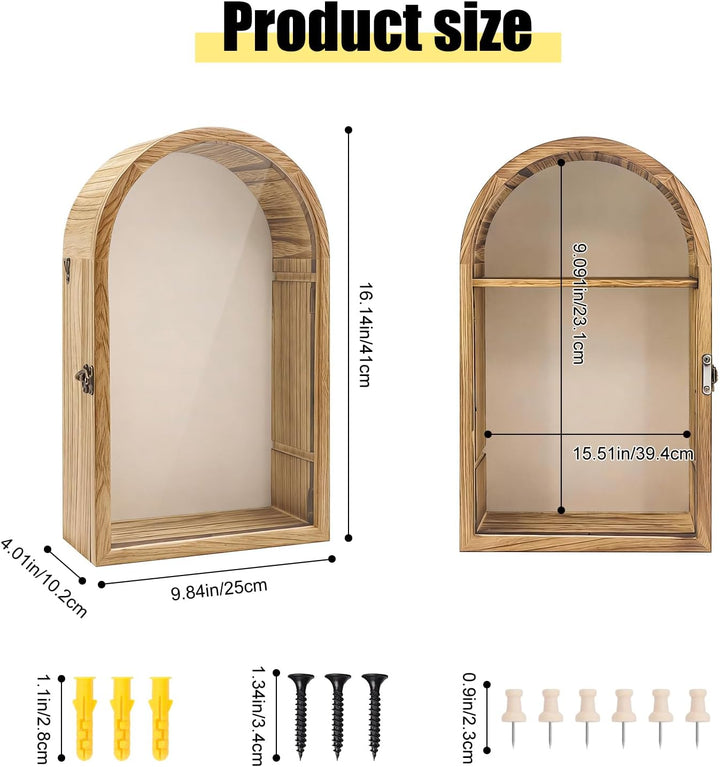 Holz Shadow Box Frame 42x25cm - Tiefe Display Case für Fotos, Blumen, Kunstwerke und Erinnerungen, H
