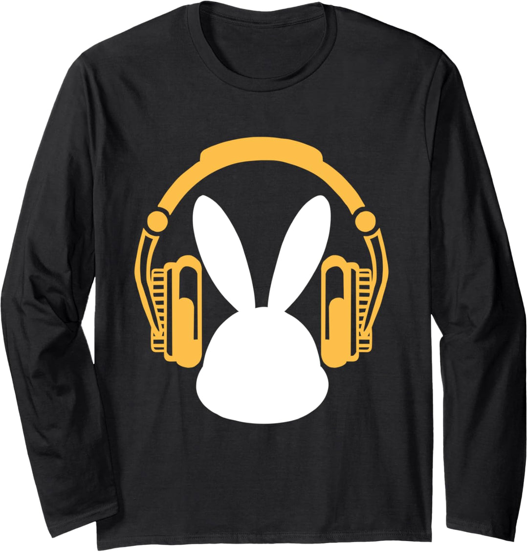 Happy Easter Bunny Kopfhörer Langarmshirt