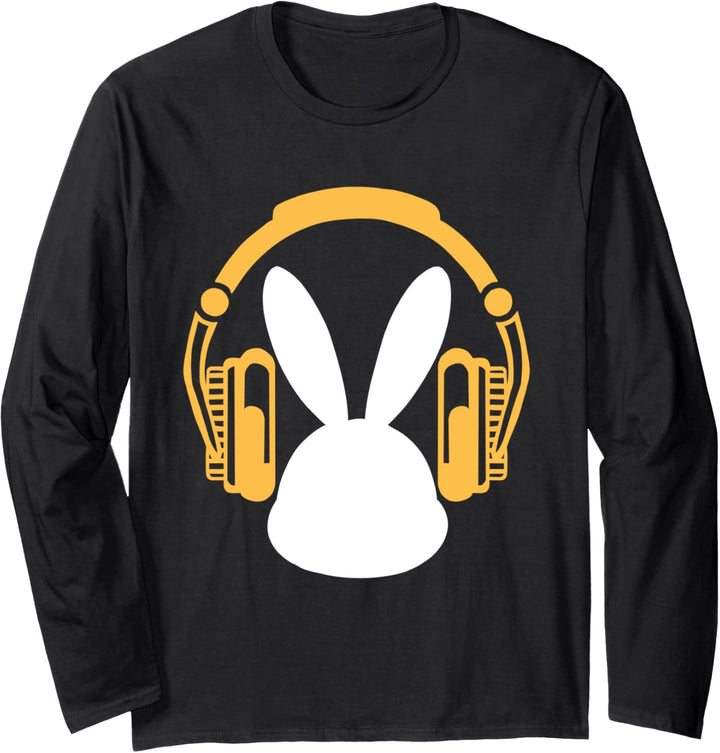 Happy Easter Bunny Kopfhörer Langarmshirt