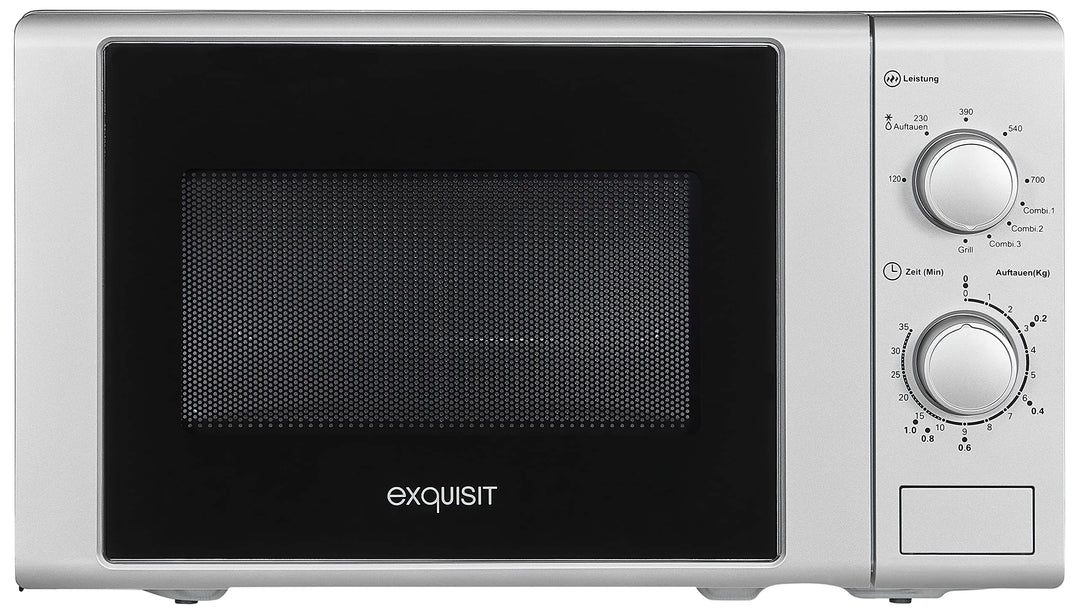 Mikrowelle Exquisit MW900-030G Silber | 20 Liter | Grill | Drehteller 25,5 cm