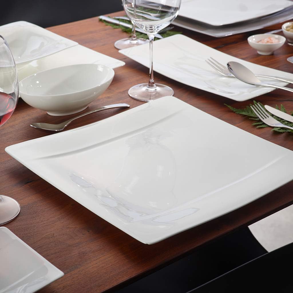 Villeroy & Boch 10-4510-2680 Modern Grace Gourmetteller, 35 x 35 cm, Premium Bone Porzellan