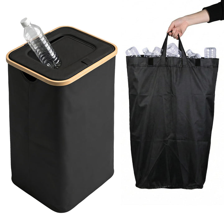 Carehabi Pfandflaschen Sammelbehälter mit Deckel 100L Pfandflaschen Behälter Gross Pfandflaschen Auf