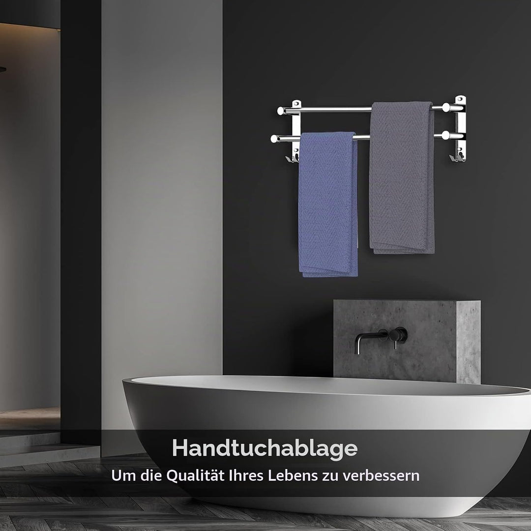 Handtuchhalter Ausziehbar, Handtuchstange Ohne Bohren, Ausziehbar 50-90CM Handtuchhalter Wand, Badet
