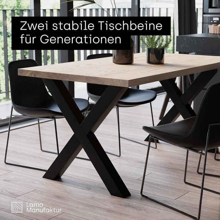 LAMO Manufaktur Tischbeine für Esstisch | Schreibtisch, Mark Light | Vierkantprofil 60x60 mm, Tischg