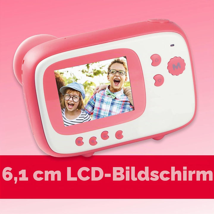 AGFA Photo Realikids Instant Cam + 3 Rollen Thermopapier, ATP3WH – Sofortbildkamera für Kinder, LCD-
