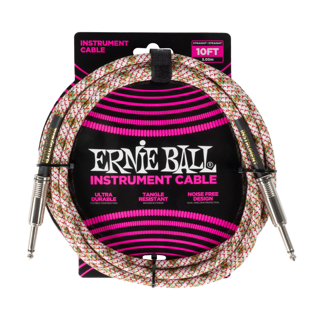 Ernie Ball Geflochtenes Gitarrenkabel, Gerade/Gerade, 3 m - Emerald Argyle Emerald Argyle 3,05 m Ger