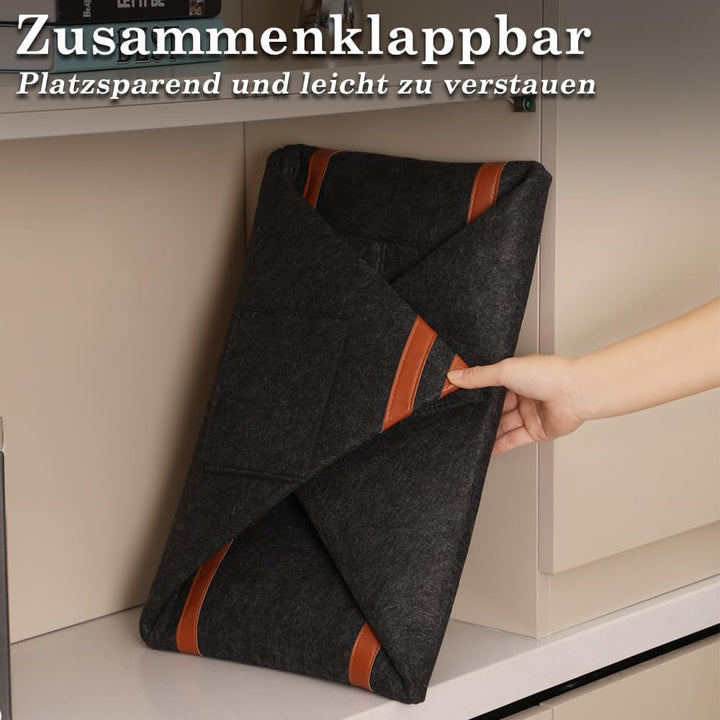 Pynhoklm® Kaminholzkorb 60L Holzkorb für Kaminholz 4mm dicker Filzkorb Brennholzkorb Kaminkorb mit H
