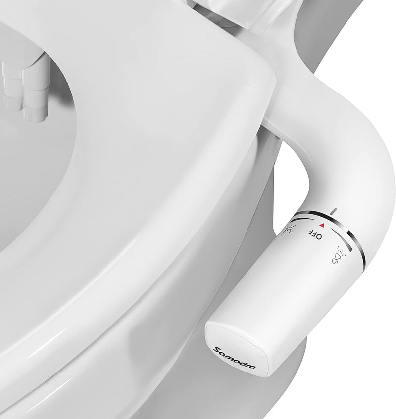 SAMODRA Bidet Einsatz Für Toilette Links,Ultra-Slim Nicht Elektrisch Bidet Aufsatz,Bedienung Links,D