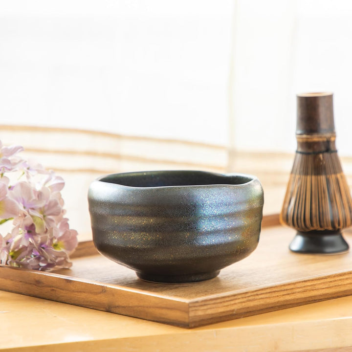 Asayu Japan Matcha-Schale, handgefertigter japanischer Keramik-Chawan in „Starry Night Blue“, mikrow