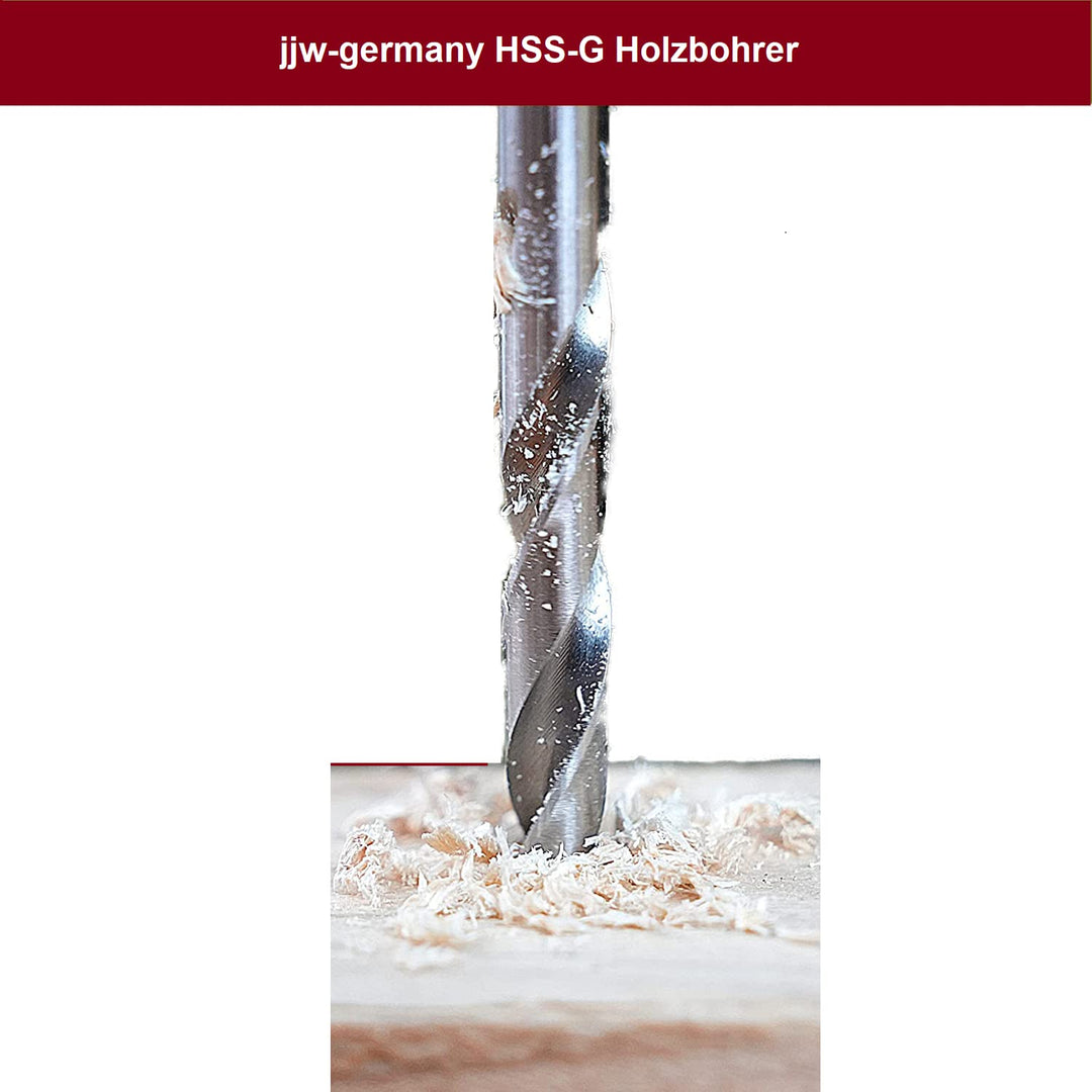 jjw-germany HSS-G 25-tlg Präzisions - Holzbohrer Set - 1-13mm > 0,5mm steigend, für Holz, MDF, Spanp