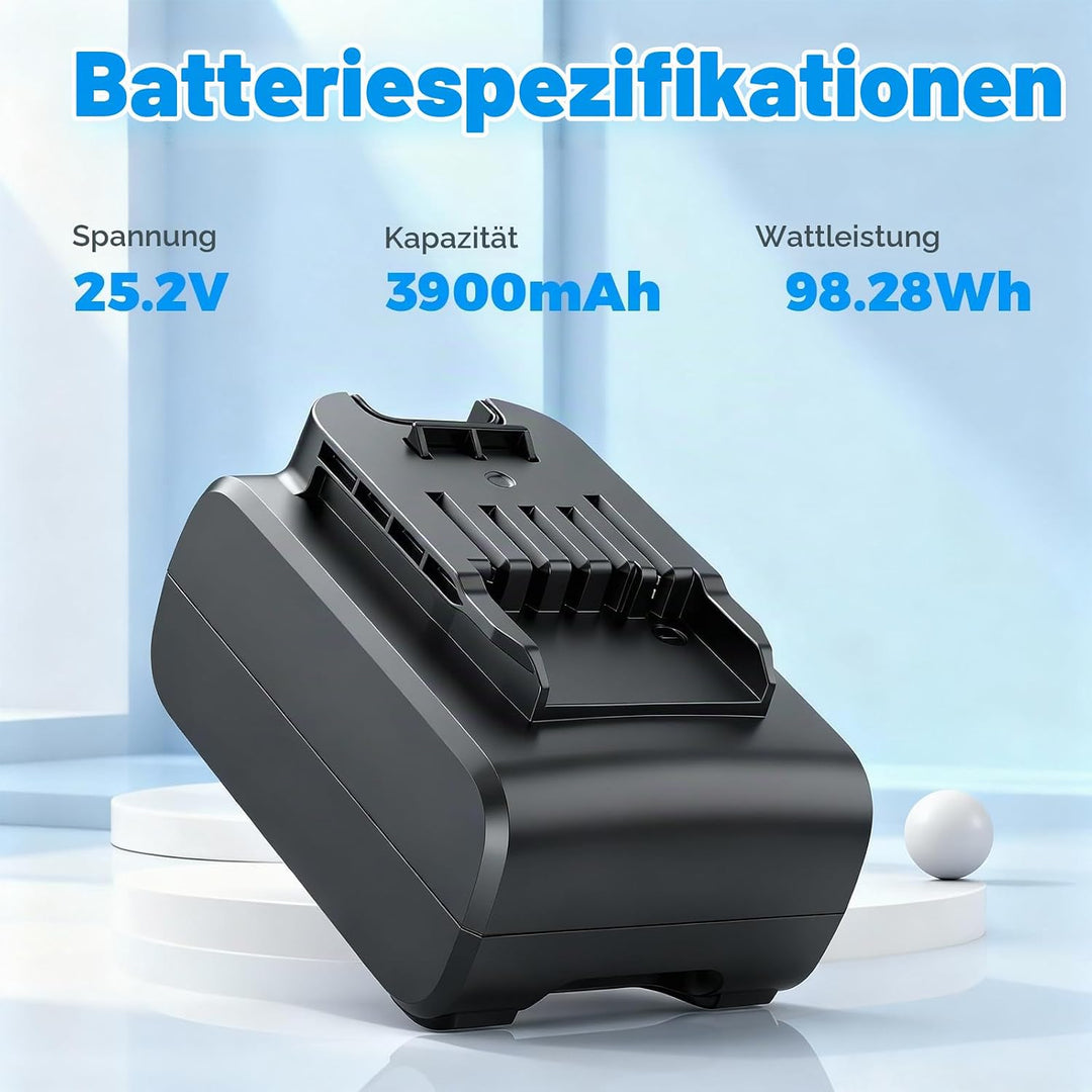 25,2V Akku für Philips AquaTrio 9000 Series Nass-Trockensauger, 3900mAh Lithium-Ionen Ersatzakku für