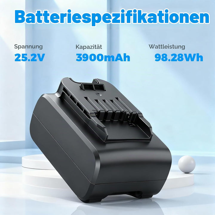 25,2V Akku für Philips AquaTrio 9000 Series Nass-Trockensauger, 3900mAh Lithium-Ionen Ersatzakku für