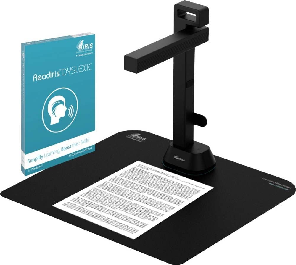 IRIScan Desk Pro 6 Legasthenie : Scannen Text Sprechen, Buchscanner, OCR Dokumentenscanner 21MP Kame