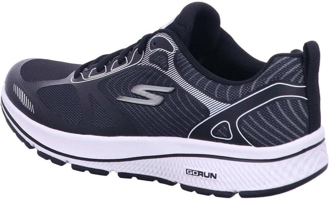 Skechers Herren Running Shoes, 41 EU Black Textile Synthetic White Trim