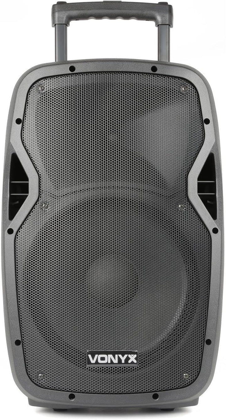 Vonyx AP1200PA - Mobile PA Anlage, Partybox Bluetooth mit Akku, 600 Watt Party Lautsprecher mit UHF-
