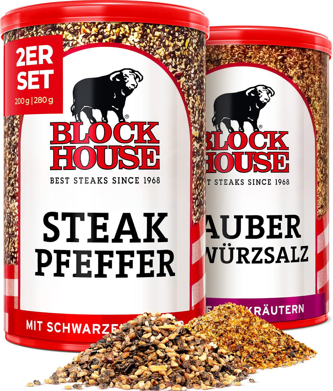 Block House Steak Pfeffer mit schwarzem Pfeffer & Zaubergewürzsalz mit feinen Kräutern 240 g (2er Pa