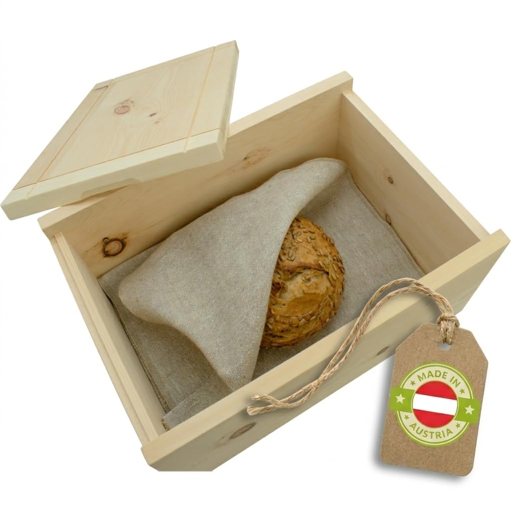 4betterdays.com NATURlich leben! Hochwertige Brotdose aus massivem Zirbenholz 35x25x15,8 cm | mit ab