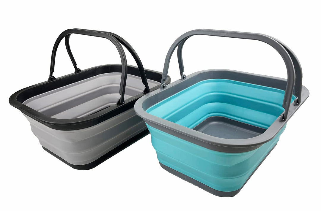 SAMMART 15L Zusammenklappbarer Korb mit Griff - Tragbarer Picknickkorb/Krater für den Aussenbereich