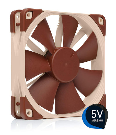 Noctua NF-F12 5V, Leiser Premium-Lüfter mit USB Stromadapterkabel, 3-Pin, 5V Version (120mm, Braun)