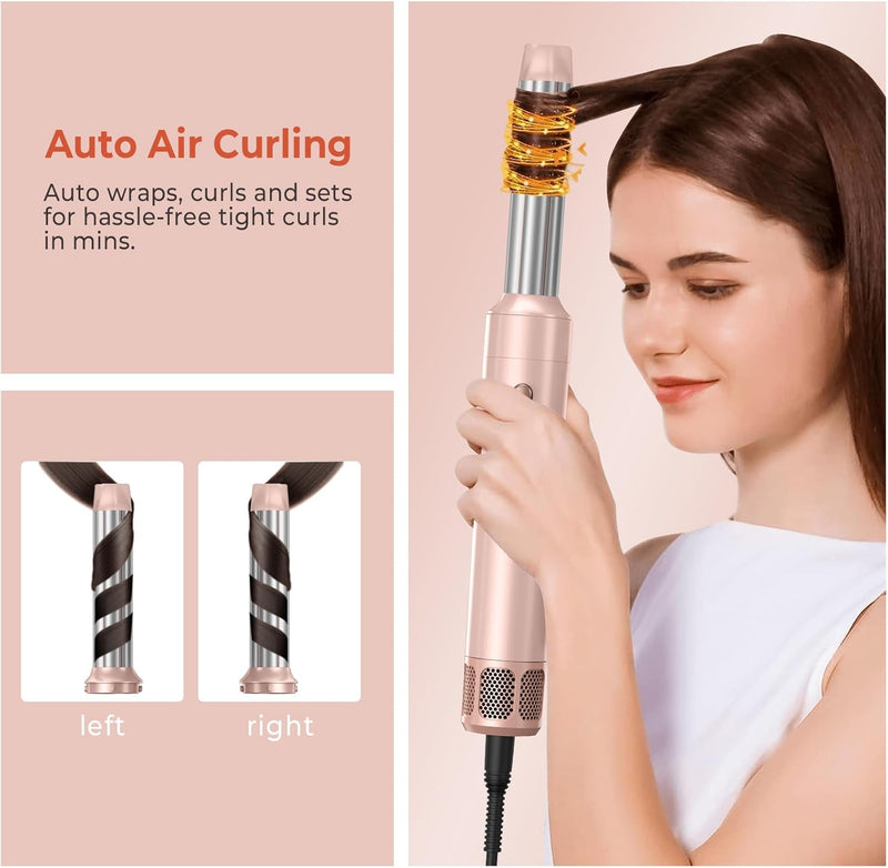 Airstyler 7 in 1, UKLISS 1400W Hairstyler Haartrockner mit Rundbürstenföhn Föhnbürste Set, 30mm Lock