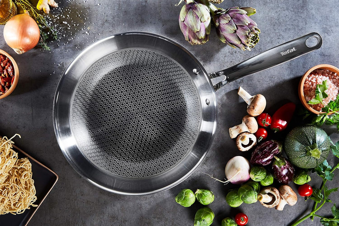 Tefal E49716 Eternal Mesh Wokpfanne | mit kratzfester Mesh Beschichtung | PFOA-frei | geeignet für a