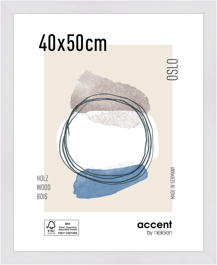 accent by nielsen Holz Bilderrahmen Oslo, 40x50 cm, Weiss 40 x 50 cm Weiss, 40 x 50 cm Weiss