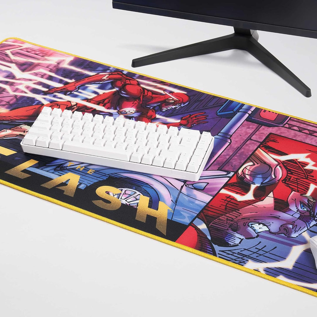 Subsonic DC Comics Flash Mauspad, rutschfest, XXL, 90 mm x 40 mm, offizielles Lizenzprodukt