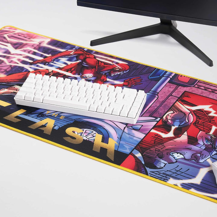 Subsonic DC Comics Flash Mauspad, rutschfest, XXL, 90 mm x 40 mm, offizielles Lizenzprodukt
