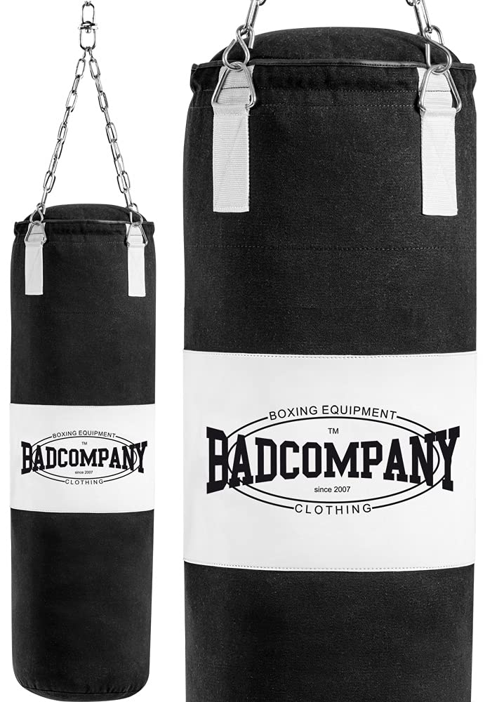 Bad Company Boxsack inkl. Heavy Duty Stahlkette I Canvas Punching Bag mit PVC-Target, gefüllt/ungefü