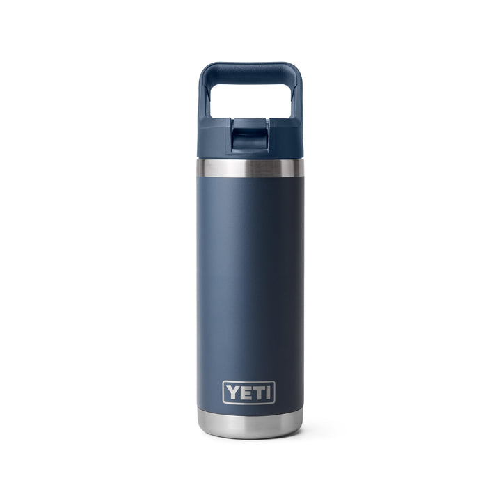 YETI Rambler 530 ml Flasche, vakuumisoliert, Edelstahl mit Strohhalmverschluss, Marineblau, Marinebl