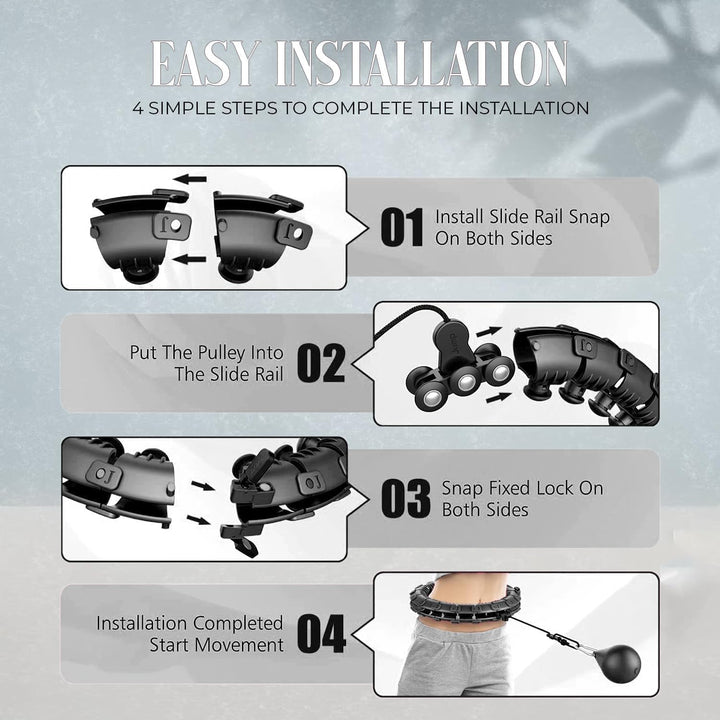 Smart Hula-Hoop, gewichteter Hula-Hoop, verstellbar, für Fitnessübungen, gewichtet, 27 abnehmbare Kn