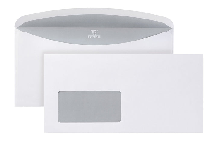 POSTHORNvelox Briefumschlag C6/5 (1000 Stück), nassklebende Fenster-Briefumschläge mit innenliegende