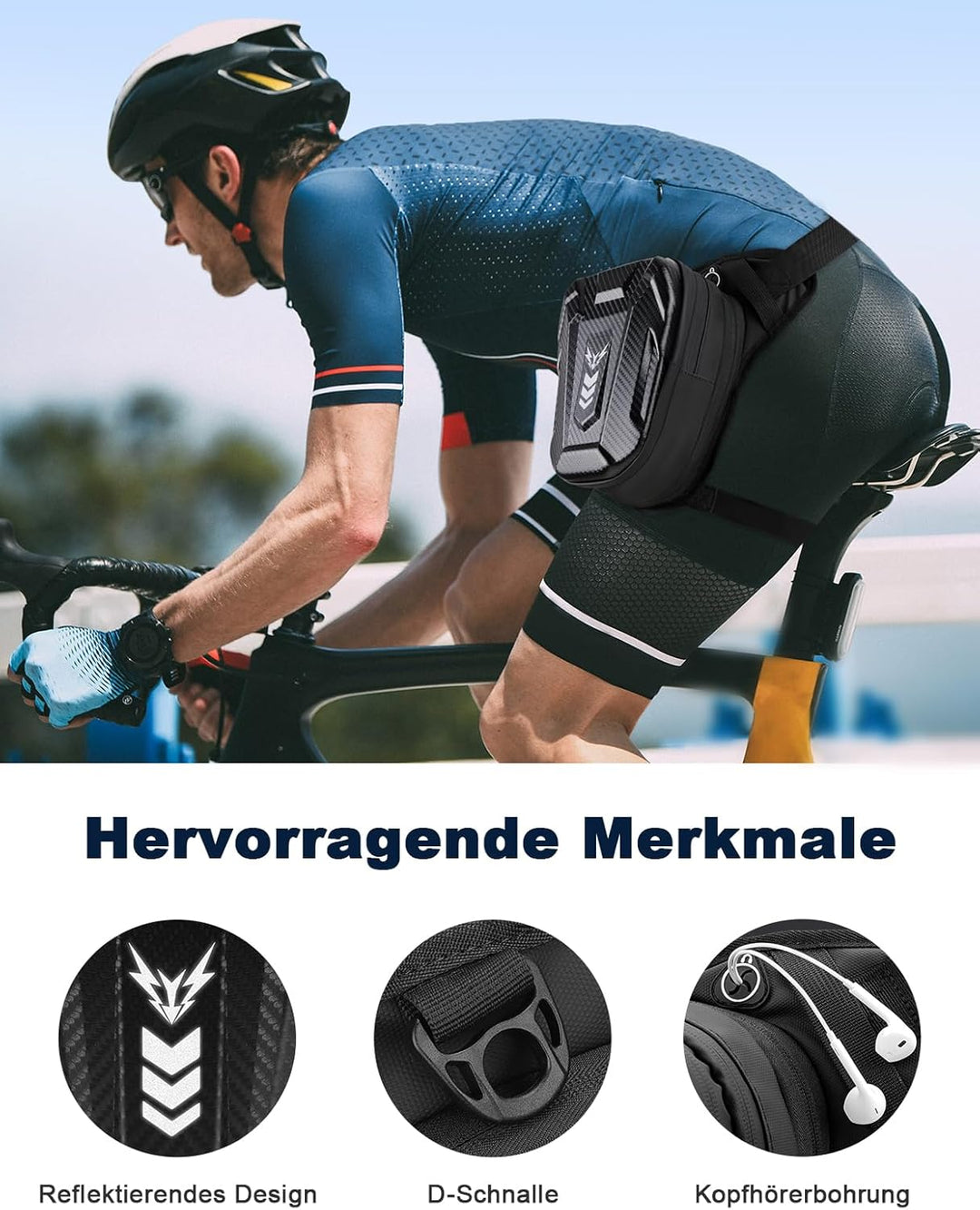Rolgno Beintasche Motorrad, Bauchtasche Gürteltasche Herren Damen, [Erweiterter Stauraum] Oberschenk