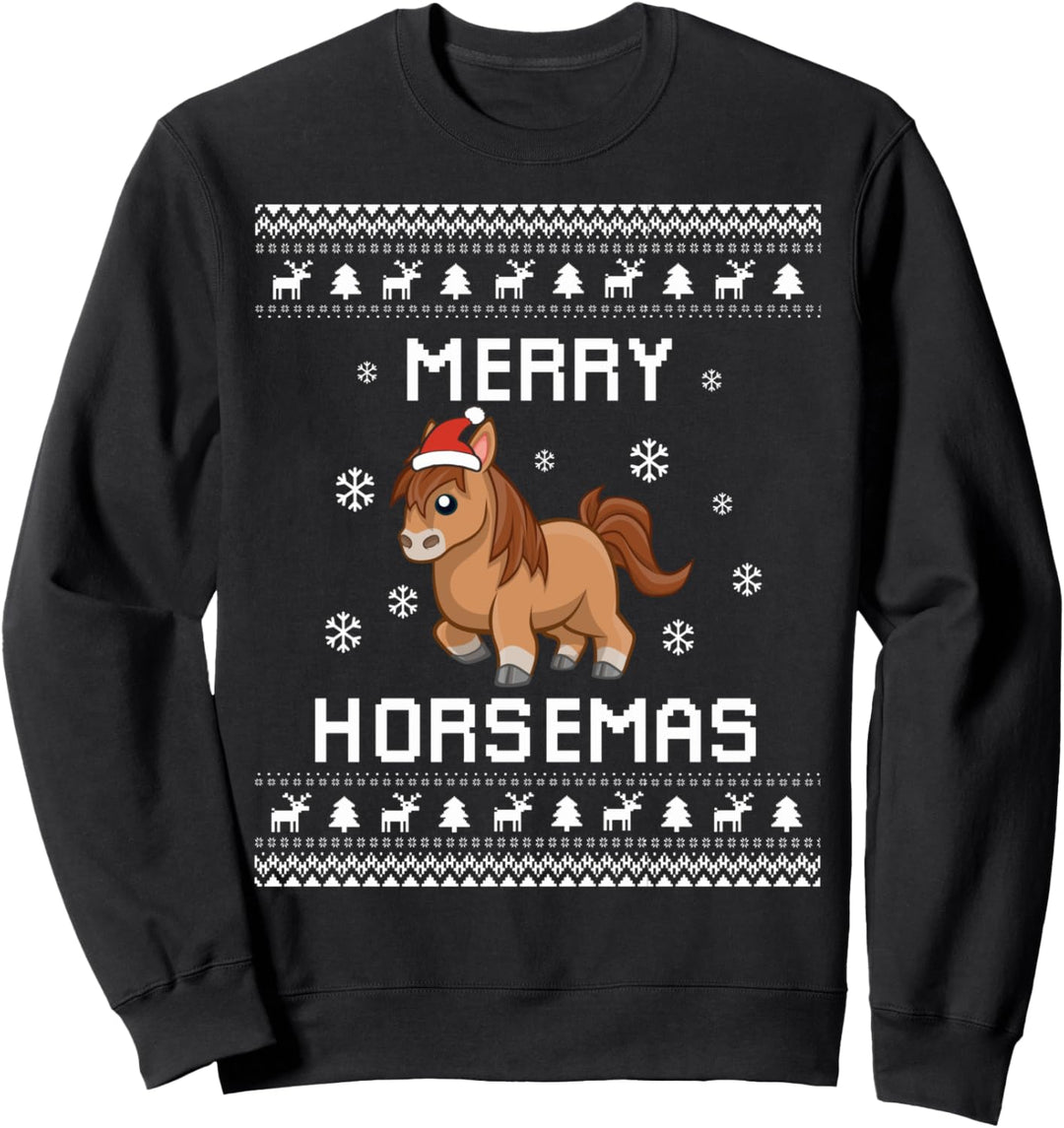 Pferd Hässlicher Weihnachtspullover für die Feiertage Sweatshirt